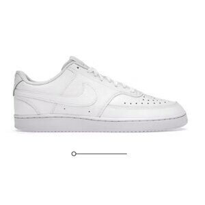 NIKE Men's Court Vision Low Top Sneaker Size US 10 Triple White